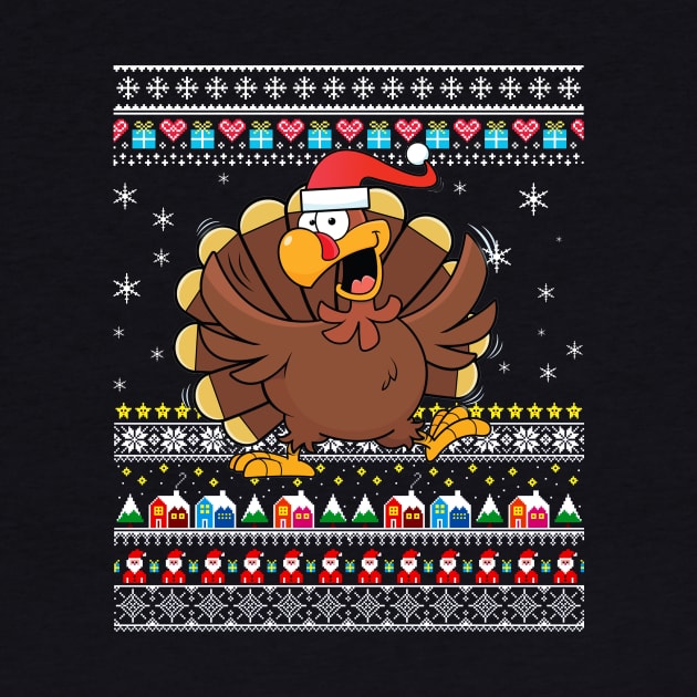 Thanksgiving Turkey Ugly Christmas Sweater by Antoniusvermeu